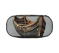 JBJGKHLP Trousse à crayons pratique avec imprimé vieux bateaux vikings pour l'école et le bureau, Noir , Taille unique, Organiseur de sac