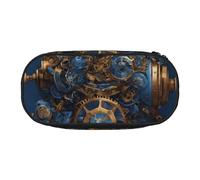 JBJGKHLP Trousse à crayons pratique avec motif horloge et engrenages Bronze Century Print Sac de rangement pratique pour l'école et le bureau, Noir , Taille unique, Organiseur de sac