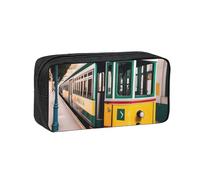 JBJGKHLP Trousse à crayons simple et spacieuse avec motif de tramway de Lisbonne, organiseur de papeterie de bureau, pochette de rangement légère