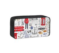 JBJGKHLP Trousse à stylos simple et spacieuse avec imprimé « I Love London » - Organiseur de papeterie de bureau - Pochette de rangement légère