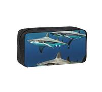 JBJGKHLP Trousse à stylos simple et spacieuse avec motif requins marteaux, pochette de rangement légère pour fournitures de bureau