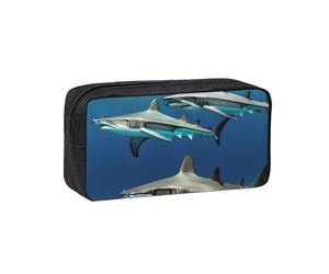 JBJGKHLP Trousse à stylos simple et spacieuse avec motif requins marteaux, pochette de rangement légère pour fournitures de bureau