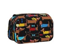 JBJGKHLP Trousse polyvalente avec imprimé « I Love My Dog Teckels » - Grande capacité de rangement - Trousse de toilette pour le maquillage - Pour le bureau