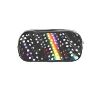 JBJGKHLP Trousse transparente à paillettes arc-en-ciel à pois noirs et blancs pour garçons et filles