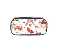 JBJGKHLP Trousse transparente avec inscription Love Paris Tower Bicycle Heart Print Boys Girls School Office Supplies