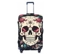 JBJGKHLP Valise élastique universelle avec motif floral et tête de mort - Étanche - Pour voyage, affaires, vacances, Noir , S, Bagage à main