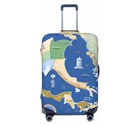 JBJGKHLP Valise élastique universelle imprimée carte de la Grèce Protection de bagages étanche Voyage d'affaires vacances, Noir , S, Bagage à main