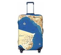 JBJGKHLP Valise élastique universelle imprimée carte de la Grèce - Protection étanche pour voyage d'affaires vacances, Noir , XL, Bagage à main