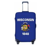 JBJGKHLP Wisconsin State Flag Print Valise élastique universelle Protection de bagage étanche Voyage Business Vacances, Noir , S, Bagage à main