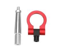 JBJXFAMAY Cache-Crochet à œil Crochet Remorquage Remorque Barre Remorquage Crochet Remorquage Remorque Avant Arrière pour Mitsubishi pour Lancer Evo X 10 2008-2016(Rouge)