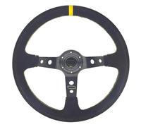 JBJXFAMAY Extension de Palette de Changement de Vitesse Volant De Course Universel en Aluminium 14 Pouces 350 Mm pour Voiture Idéal pour La Dérive(Suede-Black-Yellow)