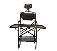 JBJYGSG Chaise de maquilleur Portable avec Table d'appoint et Porte-gobelet, Pliable et légère, idéale for Les Salons de Maquillage et Les Films. pour Camping, Mer, Plage(with Headrest)