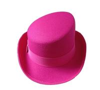 JBJYGSG Chapeau Haut De Forme Chapeau Fedoras Haut De Gamme 9 Couleurs, Chapeau Magique For Hommes(Rose Red)