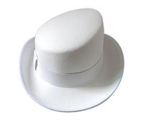 JBJYGSG Chapeau Haut De Forme Chapeau Fedoras Haut De Gamme 9 Couleurs, Chapeau Magique For Hommes(White)