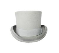 JBJYGSG Chapeau Haut De Forme Chapeau haut-de-forme en feutre de Polyester for hommes et femmes, chapeau haut cylindrique, Costume de fête, chapeau de théâtre de magicien Fedora(Light Grey,M)