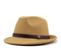 JBJYGSG Chapeau Haut De Forme Chapeau haut-de-forme simple for hommes, chapeau de Jazz en feutre élégant for hiver et automne(Yellow)