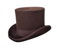 JBJYGSG Chapeau Haut De Forme Chapeaux classiques en feutre de laine, casquette équestre, chapeau magique for hommes et femmes, chapeau Vintage, noir et rouge(Coffee,S 52-55cm)