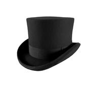 JBJYGSG Chapeau Haut De Forme Chapeaux classiques en feutre de laine, casquette équestre, chapeau magique for hommes et femmes, chapeau Vintage, noir et rouge(Black,XL 60-62cm)