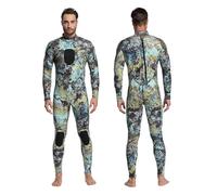 JBJYGSG Combinaisons De Plongée Combinaison de plongée en néoprène 3 mm for Homme, Fermeture éclair dans Le Dos, Manches Longues, Grande Taille, for la Chasse sous-Marine, Le Surf(Mosaic,L)