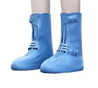 JBJYGSG Couvre-chaussures de pluie antidérapants et respirants en silicone, imperméables, épais, for randonnée, voyage, résistants à l'usure, utilisés plusieurs reprises(Blue,XL)