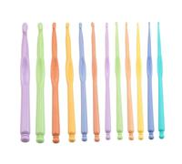 JBJYGSG Crochet Tricot Kit de 12 crochets à poignée en plastique, aiguilles à tricoter, points, artisanat, crochet, outils de couture DIY 2-10 mm