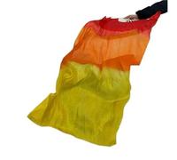 JBJYGSG Éventails en Soie Paire/2 pièces voiles d'éventail de Danse du Ventre dégradé de Couleur de feu Accessoires de Pratique de Danse du Ventre Longs (1L + 1R) 3 Tailles(Color 2,120CM)