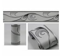 JBJYGSG Frise Murale Adhesive 10m Argent Gris Vague Toteml Stickers Muraux Papier Peint Bordure Peel Stick Sticker Autocollant Cuisine Comptoir Amélioration De L'habitat