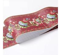 JBJYGSG Frise Murale Adhesive Autocollant mural ligne de taille cuisine taille salle de bain toilette étanche auto-adhésif PVC papier peint bordure papier peint Floral(F)