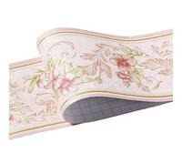 JBJYGSG Frise Murale Adhesive Autocollant mural ligne de taille cuisine taille salle de bain toilette étanche auto-adhésif PVC papier peint bordure papier peint Floral(D)