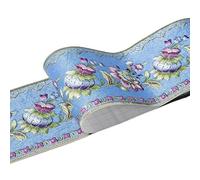 JBJYGSG Frise Murale Adhesive Autocollant mural ligne de taille cuisine taille salle de bain toilette étanche auto-adhésif PVC papier peint bordure papier peint Floral(E)