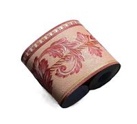 JBJYGSG Frise Murale Adhesive Bricolage gaufrage mur bordure autocollants vinyle étanche décor à la maison auto-adhésif papier peint pied taille ligne autocollant cuisine décoration(Brown red flower)