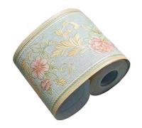 JBJYGSG Frise Murale Adhesive Bricolage gaufrage mur bordure autocollants vinyle étanche décor à la maison auto-adhésif papier peint pied taille ligne autocollant cuisine décoration(Green flower)