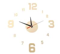 JBJYGSG Horloge Murale 3D DIY Horloges murales 3D DIY Miroir Autocollant for La Décoration Intérieure Salon Grande Horloge Numérique Quartz Aiguille Montre Suspendue(A- Gold- (40cm))