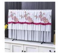 JBJYGSG Housse éCran Tv TV Cover Can Be Turned on Without Remove The TV Cover Hanging Desktop Thin LCD Protective Cover with Lace Simple(Color 02,130x75cm)