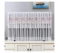 JBJYGSG Housse éCran Tv TV Cover Can Be Turned on Without Remove The TV Cover Hanging Desktop Thin LCD Protective Cover with Lace Simple(Color 09,130x75cm)
