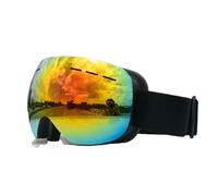 JBJYGSG Lunette De Ski Lunettes de Ski hommes femmes Double couches Anti-buée grand masque de Ski lunettes Protection Ski hiver neige Snowboard lunettes(Black Red)