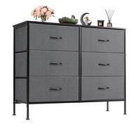 JBJYGSG Table De Chevet avec Tiroir Table de Chevet en Tissu à 6 tiroirs for Chambre Coucher, Table, canapé, avec Placard Rangement, Commode, vitrine vêtements, Meubles(Gray)