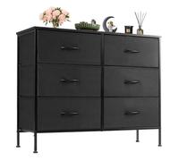 JBJYGSG Table De Chevet avec Tiroir Table de Chevet en Tissu à 6 tiroirs for Chambre Coucher, Table, canapé, avec Placard Rangement, Commode, vitrine vêtements, Meubles(Black)