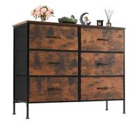 JBJYGSG Table De Chevet avec Tiroir Table de Chevet en Tissu à 6 tiroirs for Chambre Coucher, Table, canapé, avec Placard Rangement, Commode, vitrine vêtements, Meubles(Brown)