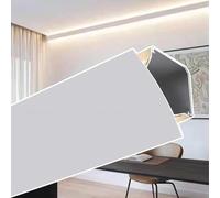 JBKNAN Moulure Couronnée Avec Canal Lumineux À LED,Éclairage Indirect Blanc En Aluminium Pour Plafond/mur Plinthe À LED - Sans Bande LED,Diffuseur De Lumière Linéaire Commercial(2m/6.6ft)