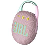 JBL Clip 5, Enceinte Bluetooth ultra-portable, mousqueton intégré, son JBL Pro, basses percutantes, 12 heures d'autonomie, fonction Playtime Boost, résistante à l'eau et à la poussière IP67, en rose