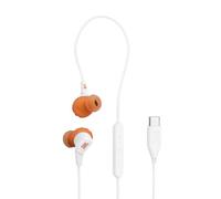 JBL Endurance Run 3 Casque de Sport Filaire avec Technologie FlipHook et TwistLock, IP65, résistant à la poussière et à l'eau, Son JBL Pure Bass, Microphone et télécommande intégrés, Blanc
