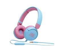 JBL JR310 - Casque filaire avec micro pour enfants - Léger, confortable et pliable - Avec volume limité à 85 dB - Livré avec un jeu d’autocollants - Bleu et rose