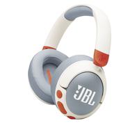 JBL Junior 470 NC, Casque Supra-auriculaire sans Fil Bluetooth pour Enfants, Réduction Active du Bruit, Micro intégré, 50 h d'autonomie, JBL Safe Sound, limiteur de Volume, Set d'autocollants, Blanc
