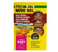 JBL-Kit de nourriture d’élevage pour alevins de poissons d'aquarium vivipares JBL Pronovo Bel Flakes Baby - 3 x 10 ml