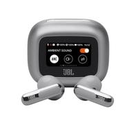 JBL Live Flex 3, Écouteurs sans fil, Bluetooth, jusqu'à 50 h d'autonomie, Réduction de Bruit Active, son haute fidélité JBL Signature, étanches à l'eau IP54, argent