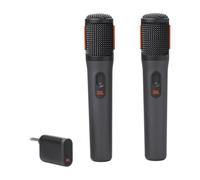 JBL Partybox Wireless Mic, lot de 2 microphones sans fil numériques, 20 heures d'autonomie, batteries rechargeables, connexion stable de 2,4 GHz, réduction des bruits indésirables