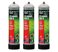 JBL Proflora Bouteille CO2 500 g - Pack 3 (usage unique, filetage M10x1, pied caoutchouc)