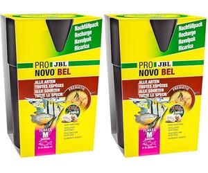 JBL PRONOVO BEL Flakes, Aliment de Base pour Tous Poissons d'Aquarium de 8-20 cm, Flocons pour Poissons, Taille M, Recharge de 750 ML (Lot de 2)