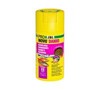 JBL PRONOVO DANIO GRANO, Aliment de Base pour les Barbus et petits Danios de 3-5 cm, Granulés pour Poissons, Doseur à clic, taille XS, 100 ml